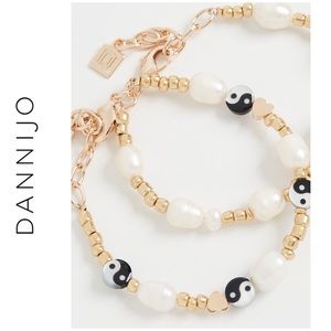 DANNIJO Valeria Bracelet Freshwater Pearl Yin Yang set NWT